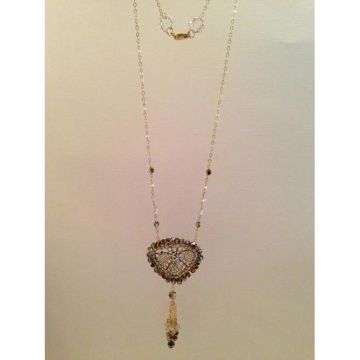 Golden Shield Metal Lace Necklace